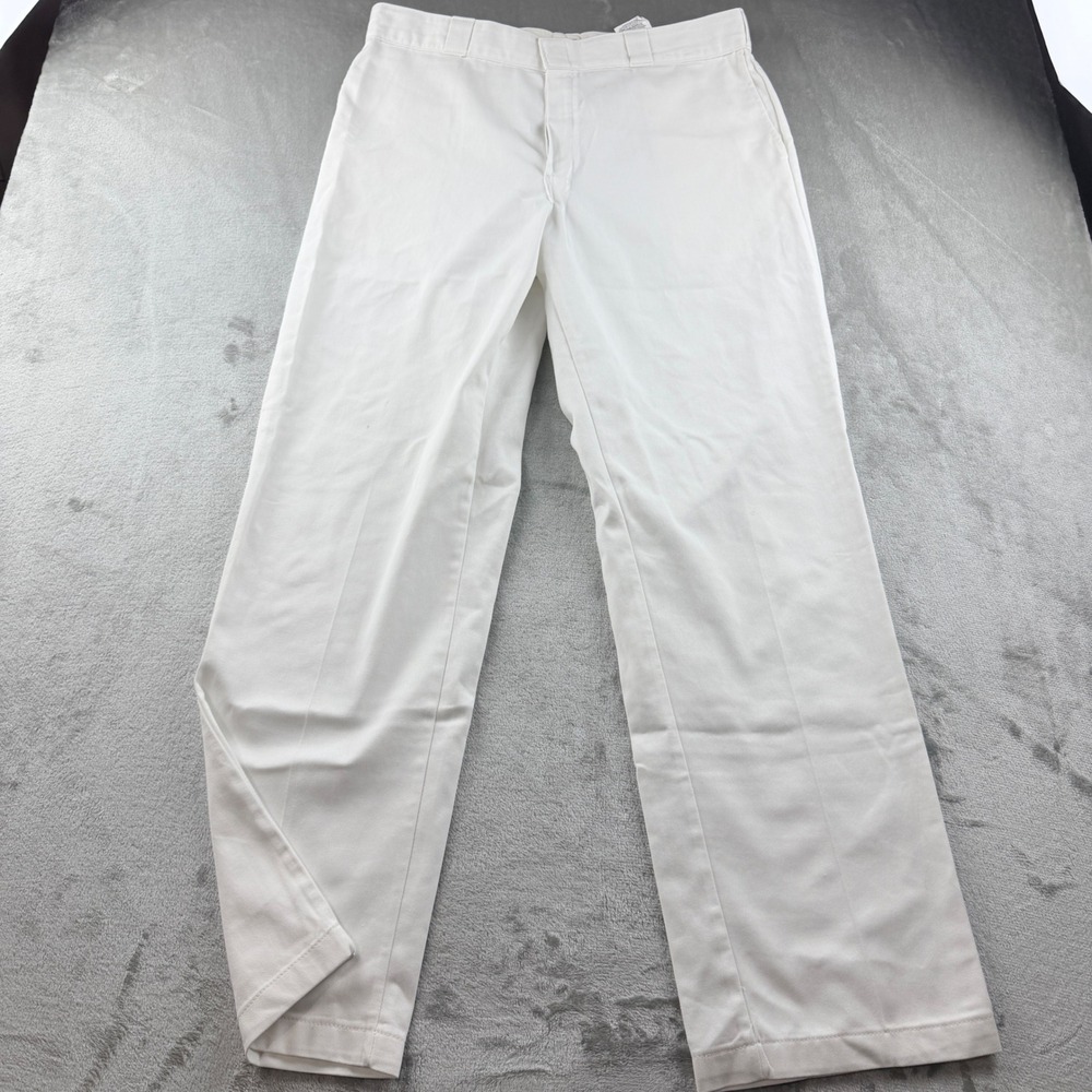 Dickies 874 Original Fit Work Pants White Men's 38x34 Straight Leg Twill Chino